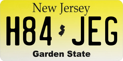 NJ license plate H84JEG