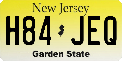 NJ license plate H84JEQ