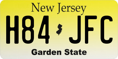 NJ license plate H84JFC