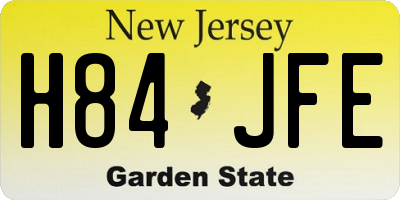 NJ license plate H84JFE