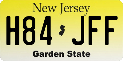NJ license plate H84JFF