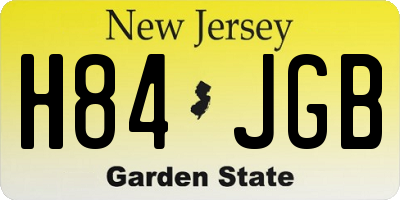 NJ license plate H84JGB