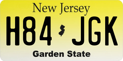 NJ license plate H84JGK