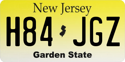 NJ license plate H84JGZ