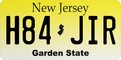 NJ license plate H84JIR