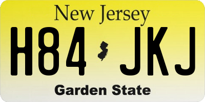 NJ license plate H84JKJ