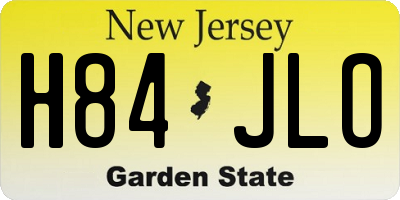 NJ license plate H84JLO
