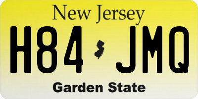NJ license plate H84JMQ
