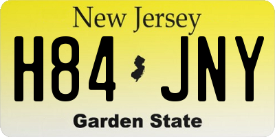 NJ license plate H84JNY
