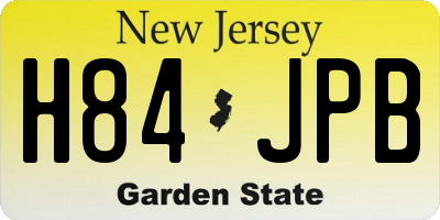 NJ license plate H84JPB