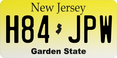 NJ license plate H84JPW