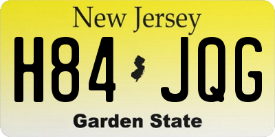 NJ license plate H84JQG