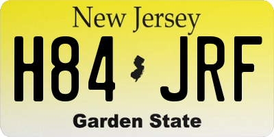 NJ license plate H84JRF