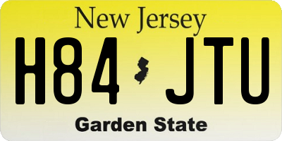 NJ license plate H84JTU