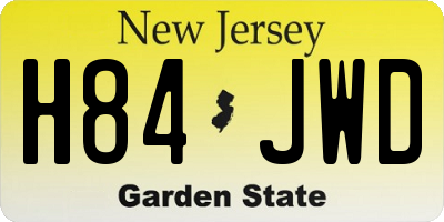 NJ license plate H84JWD