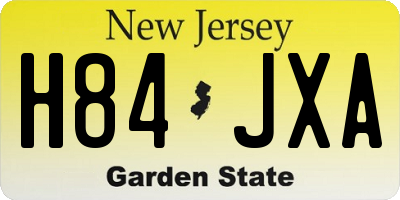 NJ license plate H84JXA