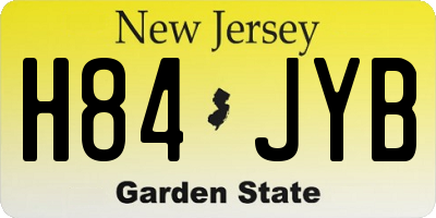 NJ license plate H84JYB