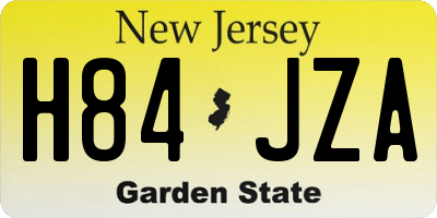 NJ license plate H84JZA