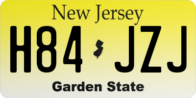 NJ license plate H84JZJ