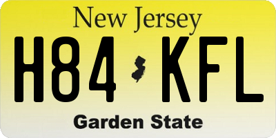 NJ license plate H84KFL