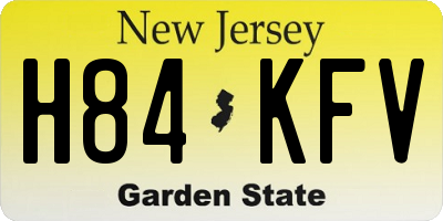 NJ license plate H84KFV