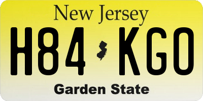 NJ license plate H84KGO