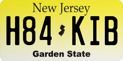 NJ license plate H84KIB
