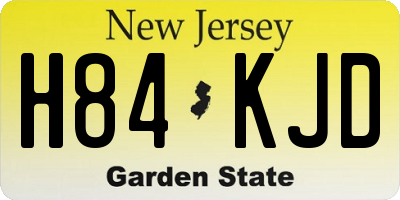 NJ license plate H84KJD