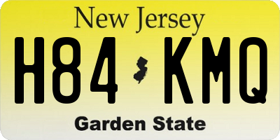 NJ license plate H84KMQ