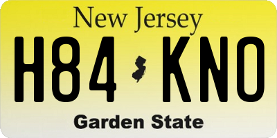 NJ license plate H84KNO