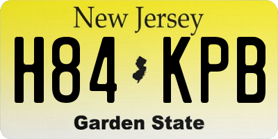 NJ license plate H84KPB