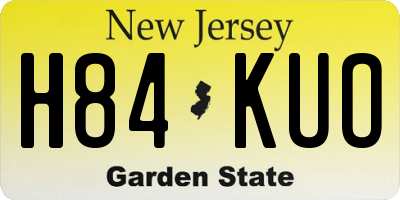 NJ license plate H84KUO