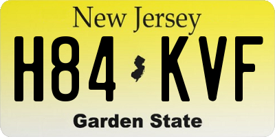 NJ license plate H84KVF
