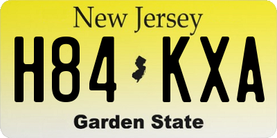 NJ license plate H84KXA