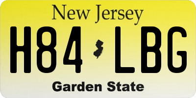 NJ license plate H84LBG