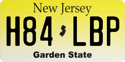 NJ license plate H84LBP