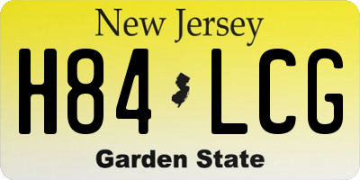 NJ license plate H84LCG