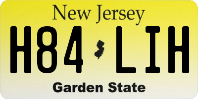 NJ license plate H84LIH