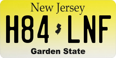 NJ license plate H84LNF
