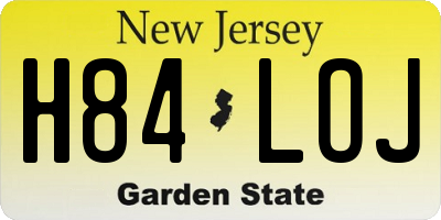 NJ license plate H84LOJ