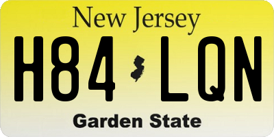 NJ license plate H84LQN