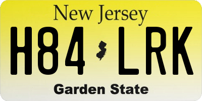 NJ license plate H84LRK
