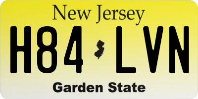 NJ license plate H84LVN
