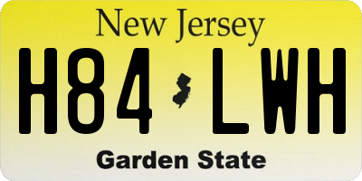 NJ license plate H84LWH