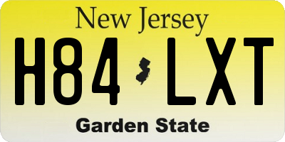 NJ license plate H84LXT
