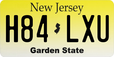 NJ license plate H84LXU