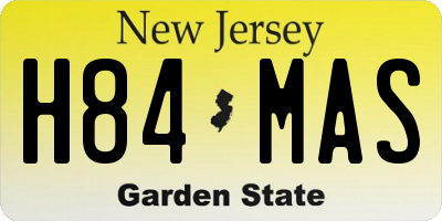 NJ license plate H84MAS