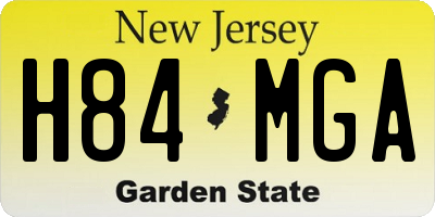 NJ license plate H84MGA
