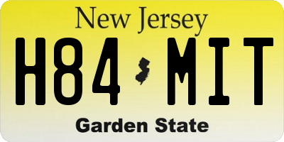 NJ license plate H84MIT