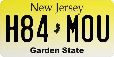 NJ license plate H84MOU